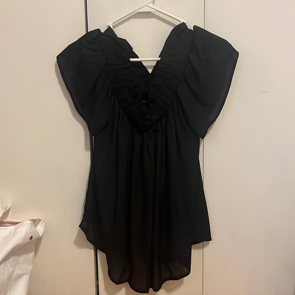 Urban Outfitters sheer off the shoulder black top